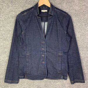 Eileen Fisher Organic Cotton Blend Denim Jacket Women's‎ XSmall Blue Button-Up